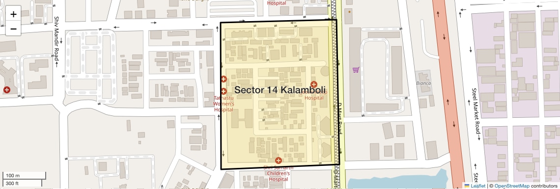 Location Map of Sector 14 Kalamboli, Navi Mumbai