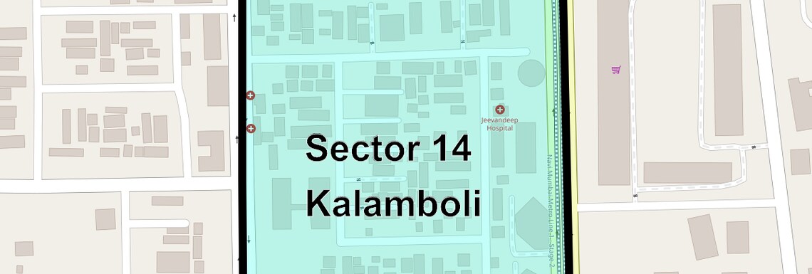 Location Map of Sector 14 Kalamboli, Navi Mumbai