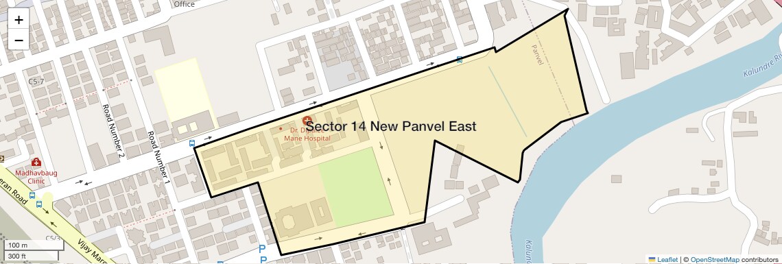 Location Map of Sector 14 New Panvel East, Navi Mumbai
