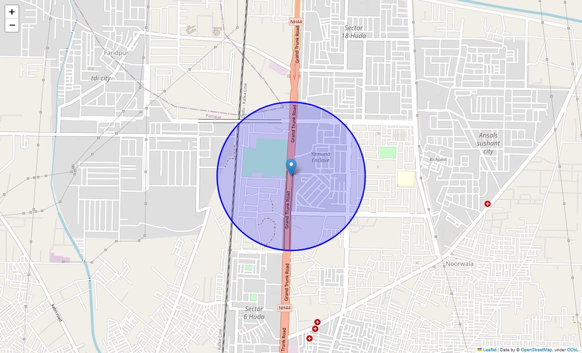 Location Map of Sector 14, Panipat