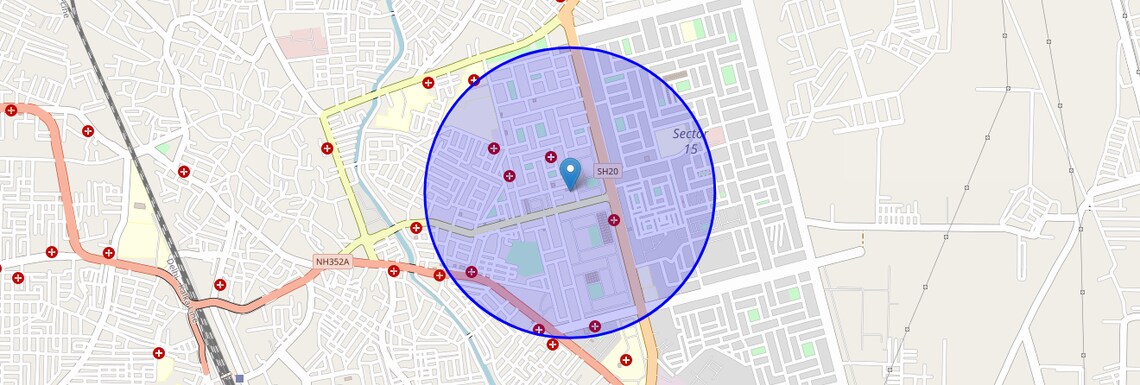 Location Map of Sector 14, Sonipat