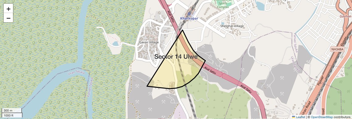 Location Map of Sector 14 Ulwe, Navi Mumbai