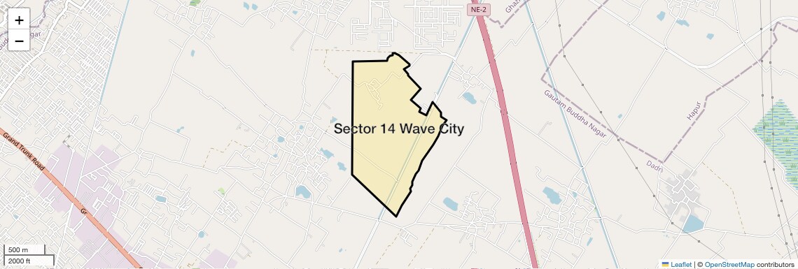 Location Map of Sector 14 Wave City, Ghaziabad