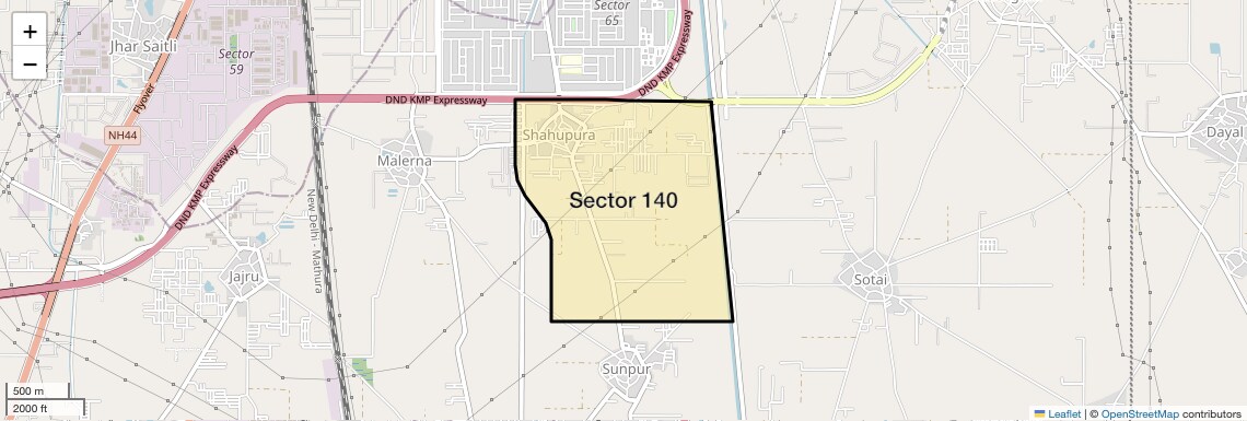 Location Map of Sector 140, Faridabad