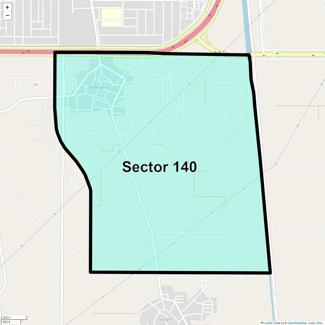 Location Map of Sector 140, Faridabad