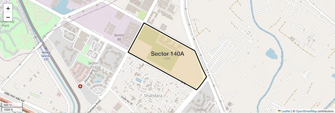 Location Map of Sector 140A, Noida
