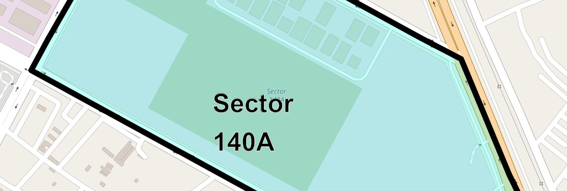 Location Map of Sector 140A, Noida