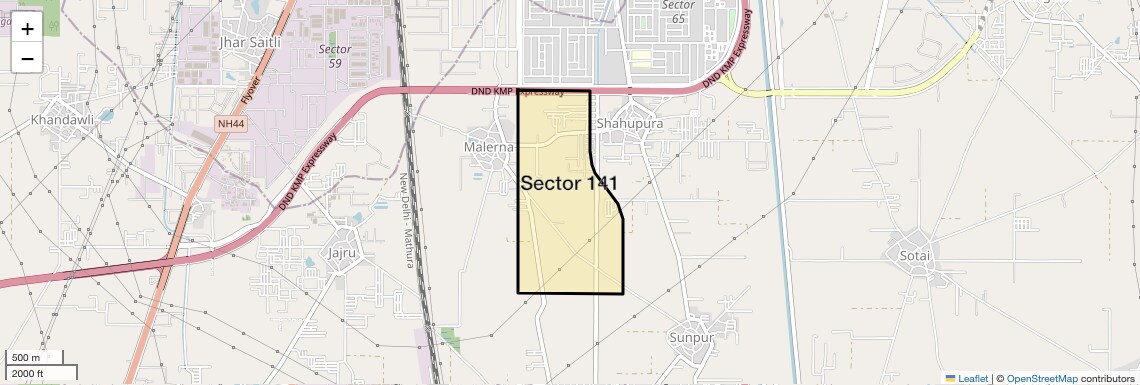 Location Map of Sector 141, Faridabad