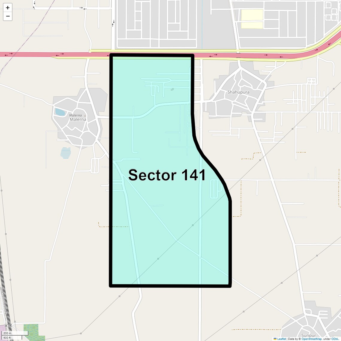 Location Map of Sector 141, Faridabad