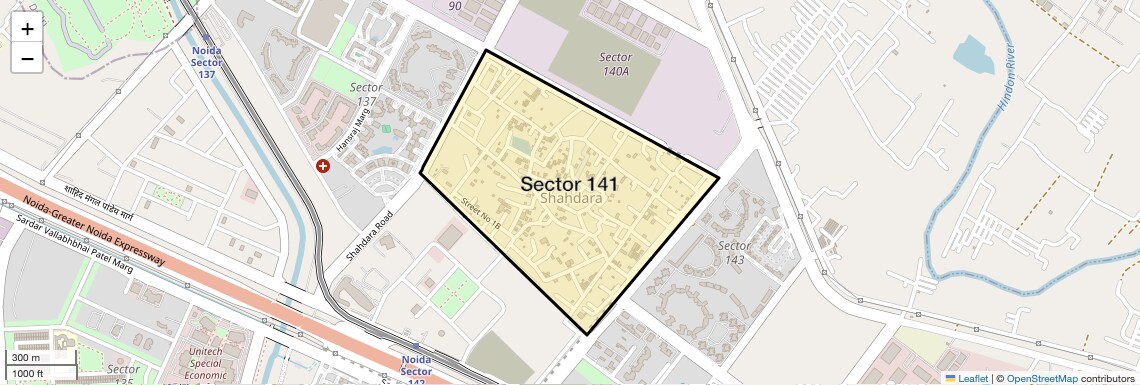 Location Map of Sector 141, Noida
