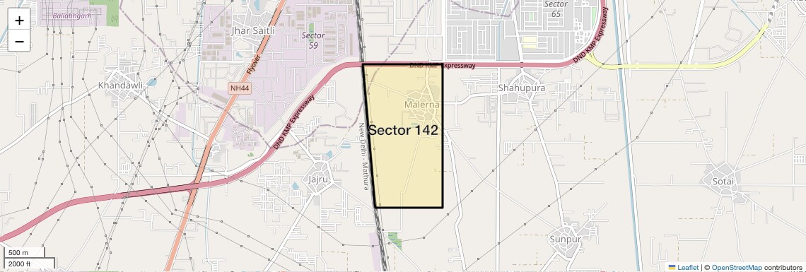 Location Map of Sector 142, Faridabad