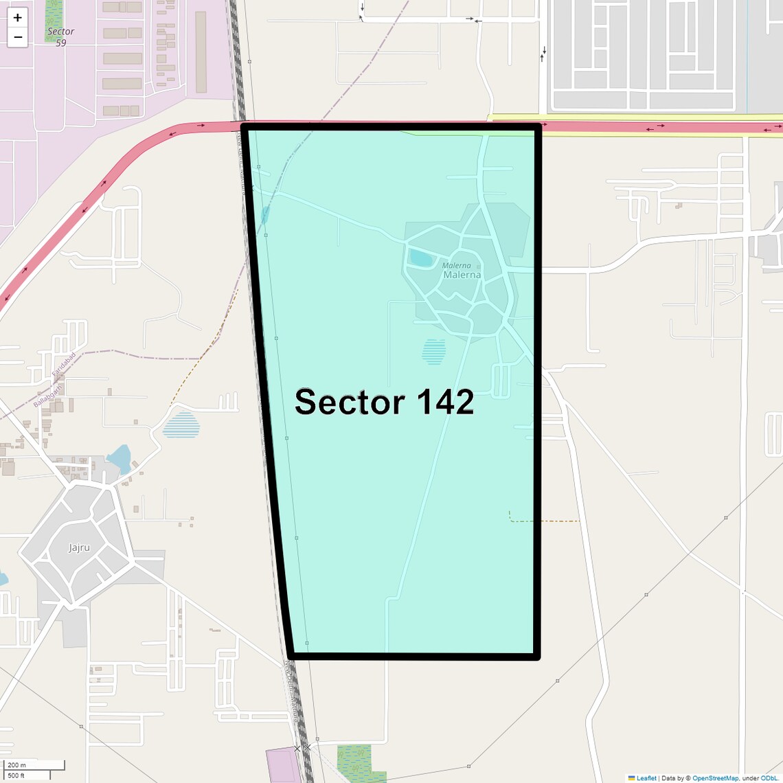 Location Map of Sector 142, Faridabad