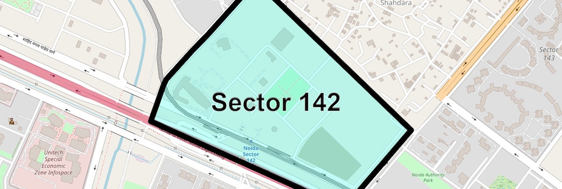 Location Map of Sector 142, Noida