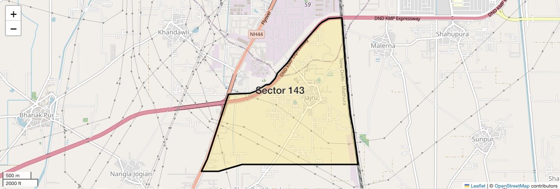 Location Map of Sector 143, Faridabad