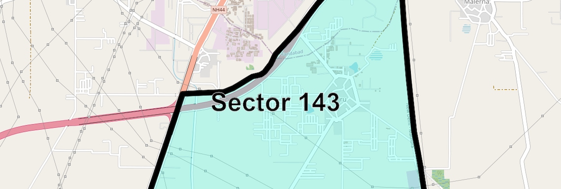 Location Map of Sector 143, Faridabad
