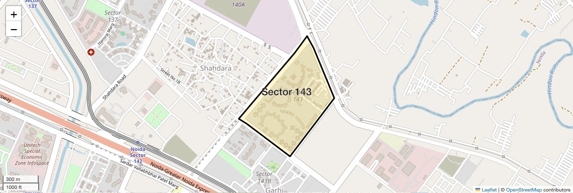 Location Map of Sector 143, Noida