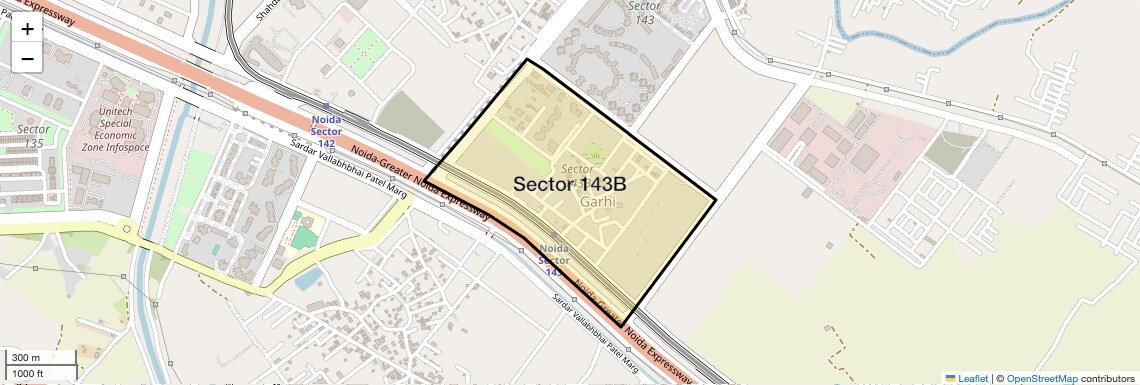 Location Map of Sector 143B, Noida