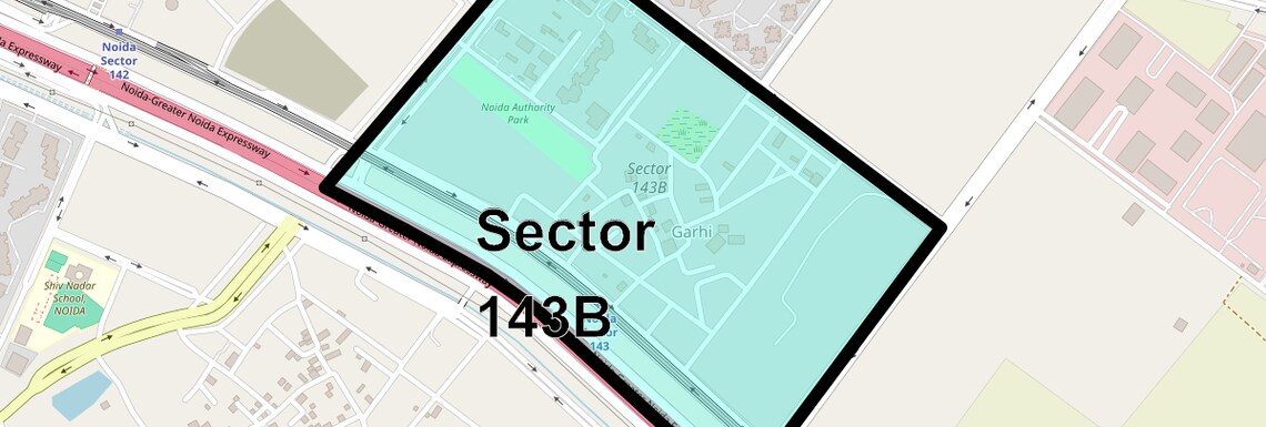 Location Map of Sector 143B, Noida
