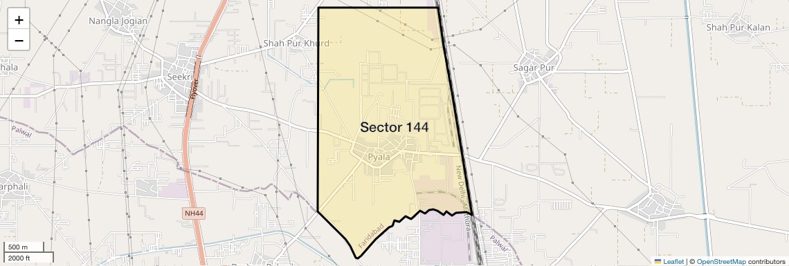 Location Map of Sector 144, Faridabad