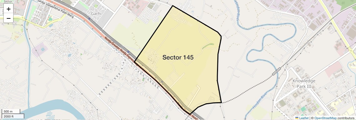 Location Map of Sector 145, Noida