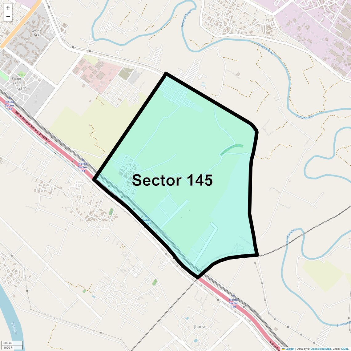Location Map of Sector 145, Noida