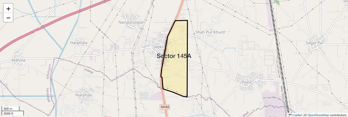 Location Map of Sector 145A, Faridabad