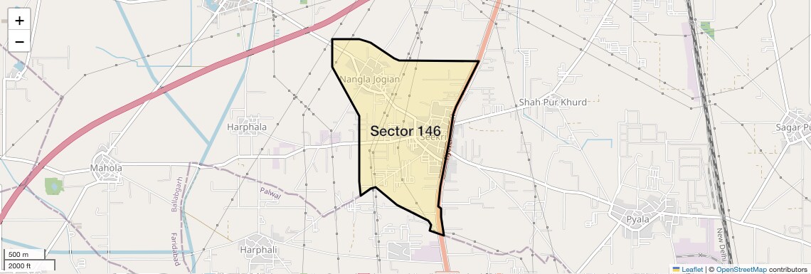 Location Map of Sector 146, Faridabad
