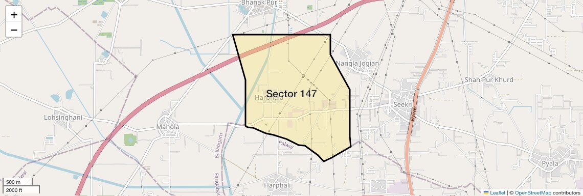 Location Map of Sector 147, Faridabad