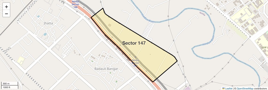Location Map of Sector 147, Noida