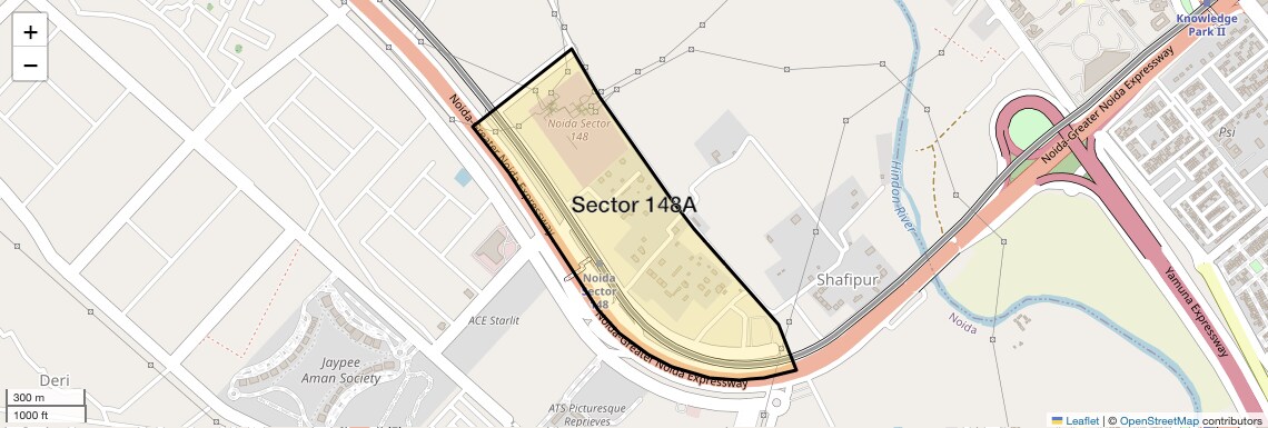 Location Map of Sector 148A, Noida