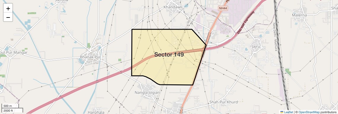 Location Map of Sector 149, Faridabad