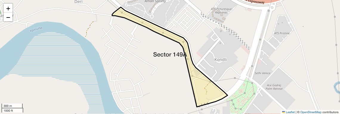 Location Map of Sector 149a, Noida