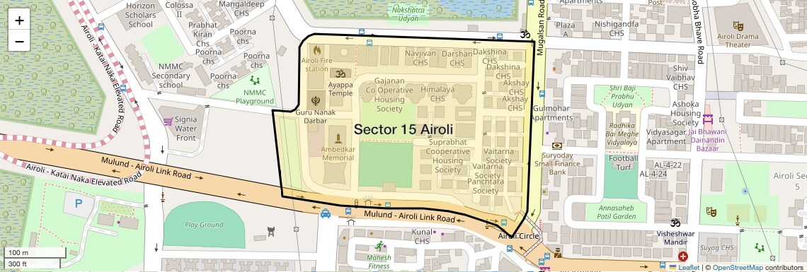 Location Map of Sector 15 Airoli, Navi Mumbai
