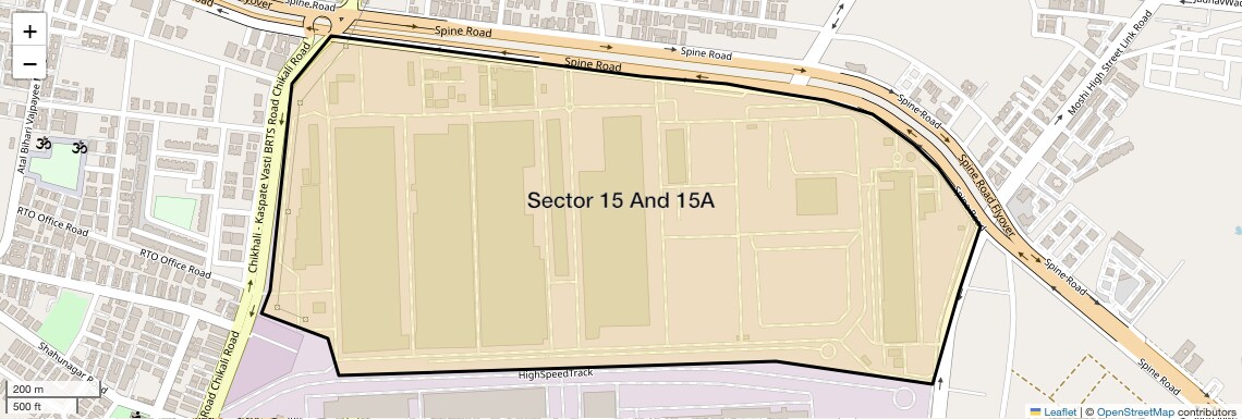 Location Map of Sector 15 And 15A, Pune