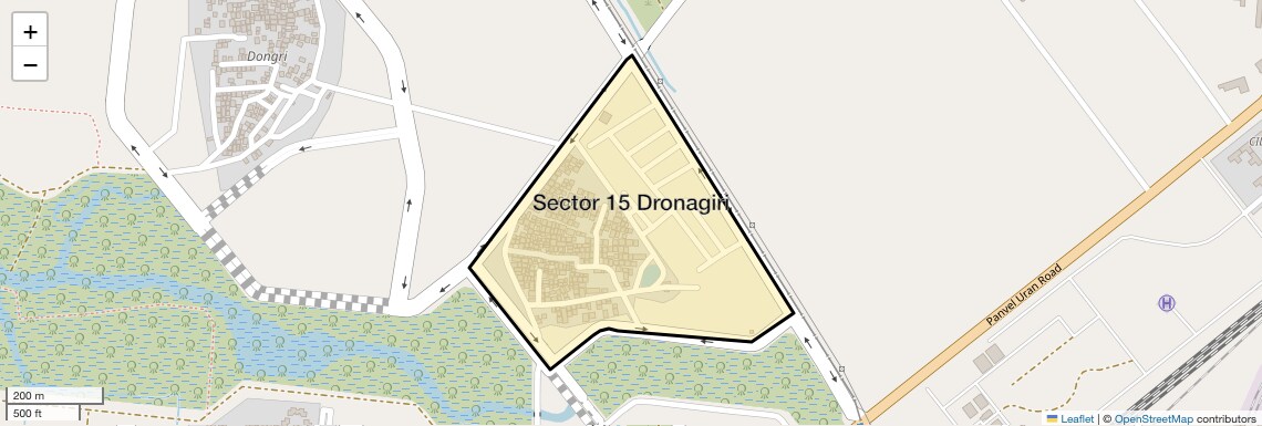 Location Map of Sector 15 Dronagiri, Navi Mumbai