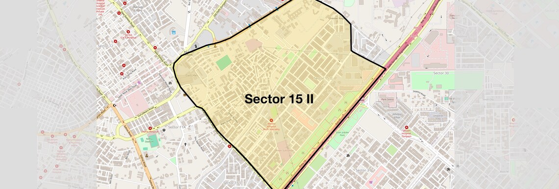 Location Map of Sector 15 II, Gurgaon