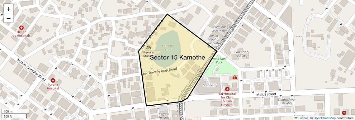 Location Map of Sector 15 Kamothe, Navi Mumbai