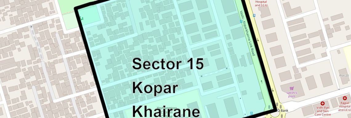 Location Map of Sector 15 Kopar Khairane, Navi Mumbai