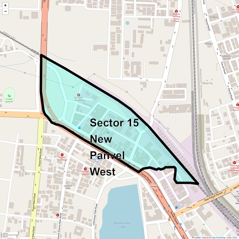 Location Map of Sector 15 New Panvel West