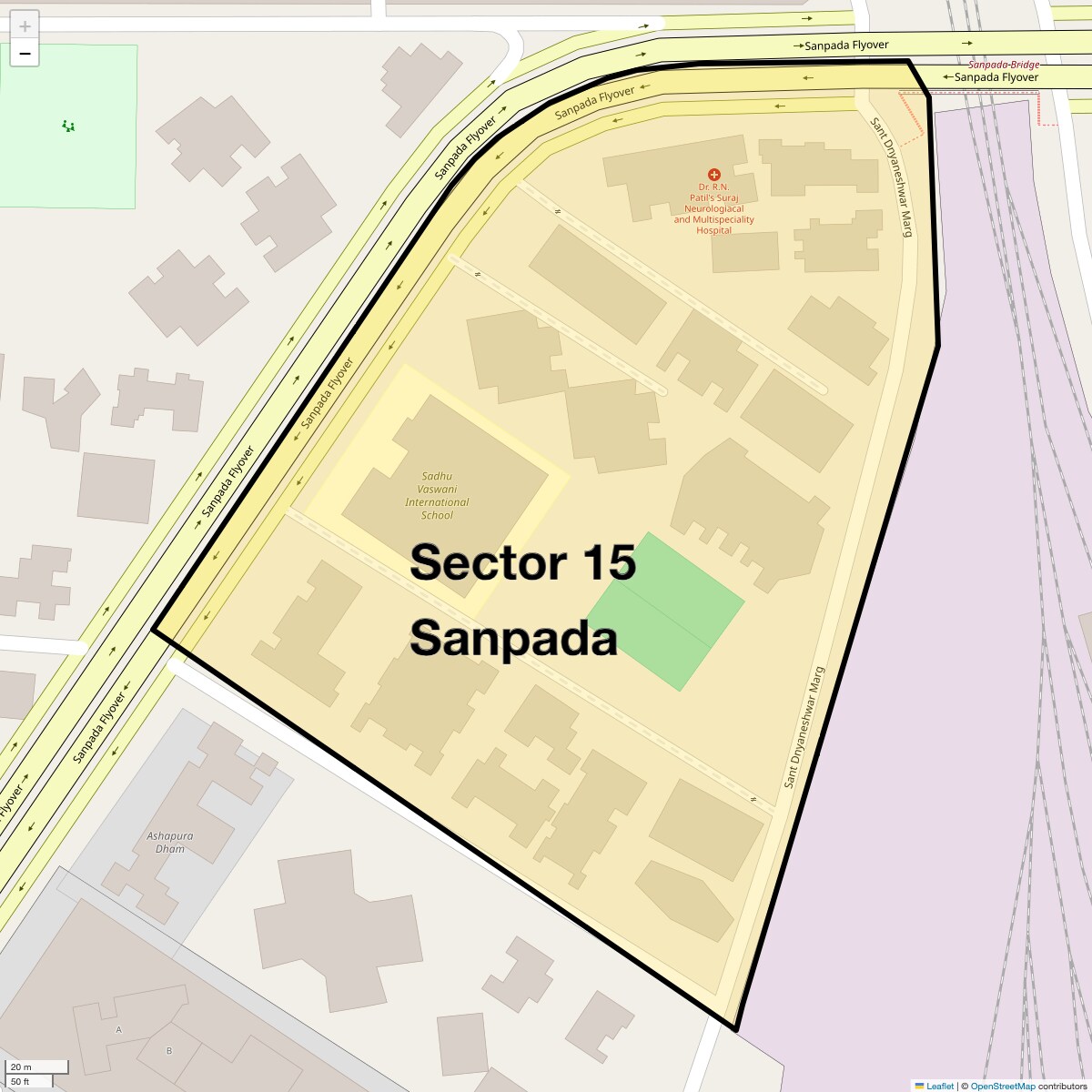 Location Map of Sector 15 Sanpada, Navi Mumbai