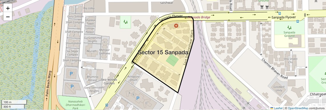 Location Map of Sector 15 Sanpada, Navi Mumbai