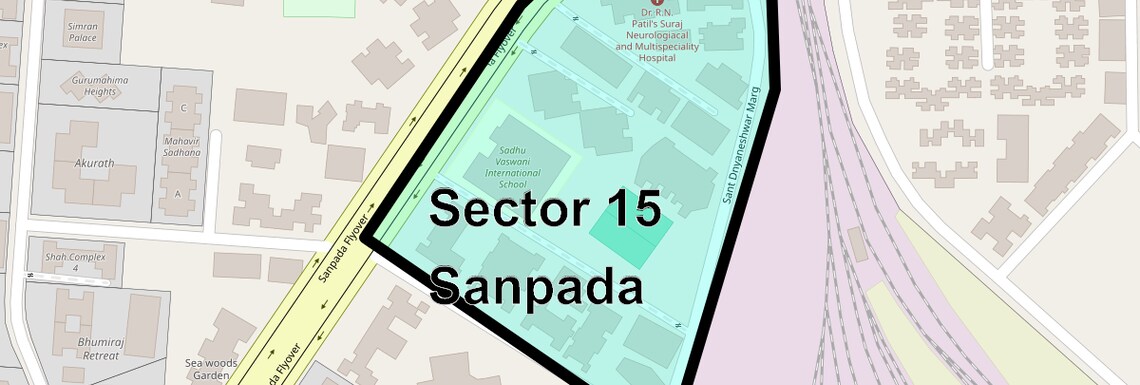 Location Map of Sector 15 Sanpada, Navi Mumbai