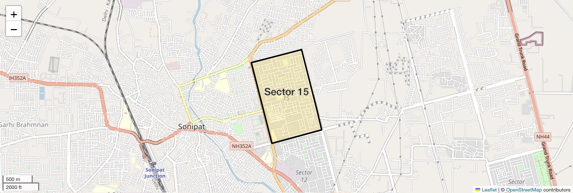 Location Map of Sector 15, Sonipat