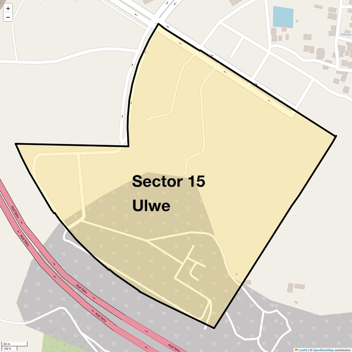 Location Map of Sector 15 Ulwe, Navi Mumbai