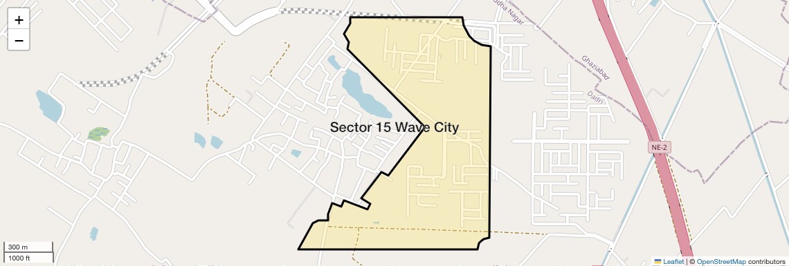 Location Map of Sector 15 Wave City, Ghaziabad