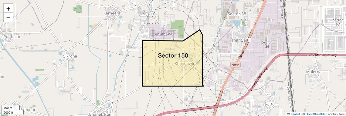 Location Map of Sector 150, Faridabad