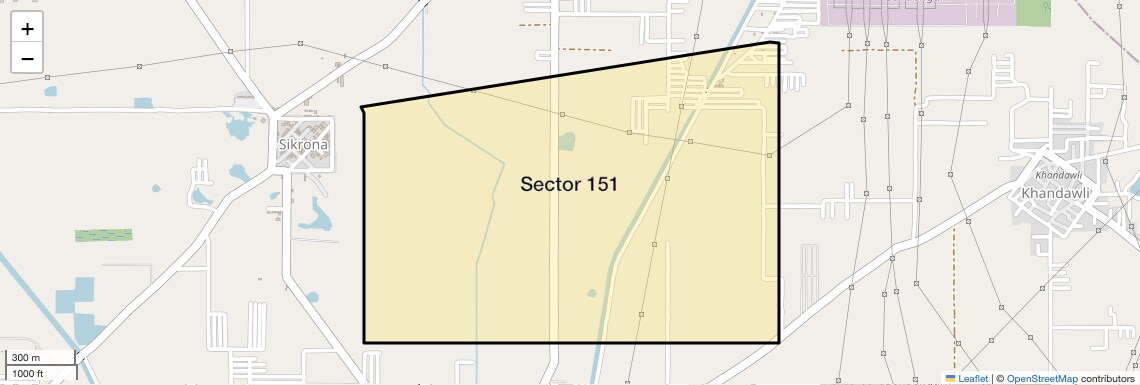 Location Map of Sector 151, Faridabad