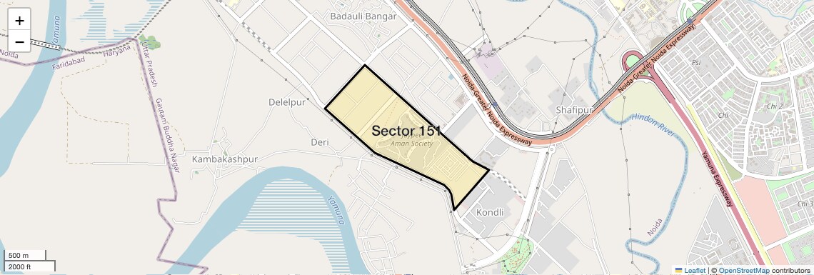 Location Map of Sector 151, Noida