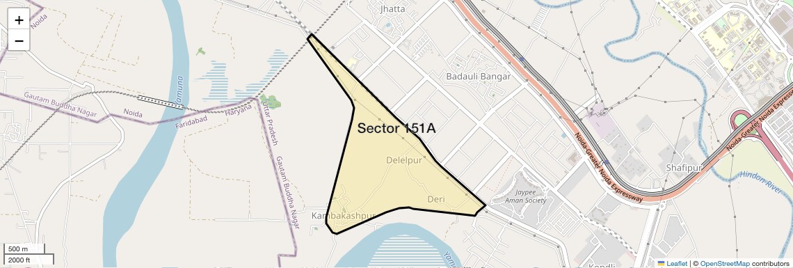 Location Map of Sector 151a, Noida