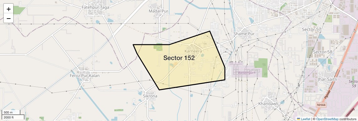 Location Map of Sector 152, Faridabad